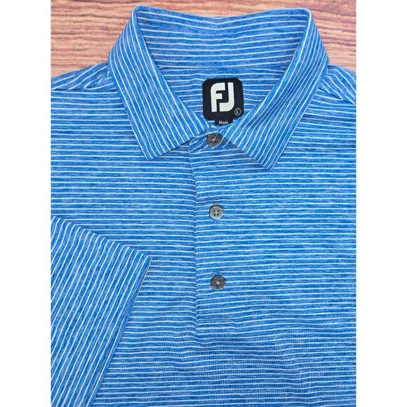 FootJoy Mens Seawashed Striped Lisle Stretch Golf Polo Large - Picture 4 of 7